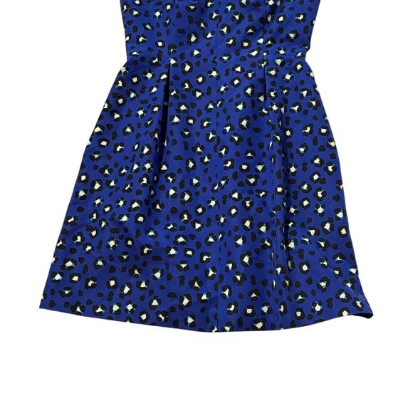 NWT Kate Spade Blue Modern Cheetah Print Fit & Flare Dress - Size 4 Knee-Length - Picture 10 of 12